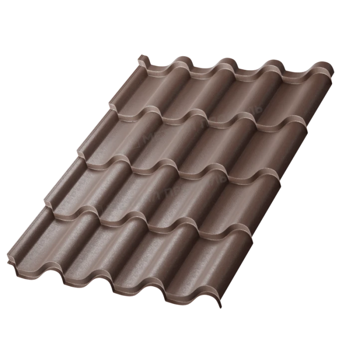 Металлочерепица Металл-Профиль Монтерроса-S 0,5 VikingMP® E RR 32 Темно-коричневый