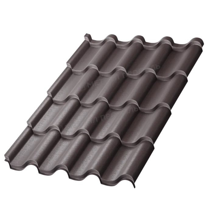 Металлочерепица Металл-Профиль Монтерроса-X 0,5 VikingMP® E RAL 8019 Серо-коричневый