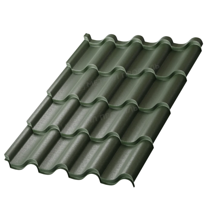 Металлочерепица Металл-Профиль Монтерроса-XL 0,45 VikingMP® RAL 6007 Бутылочно-зеленый