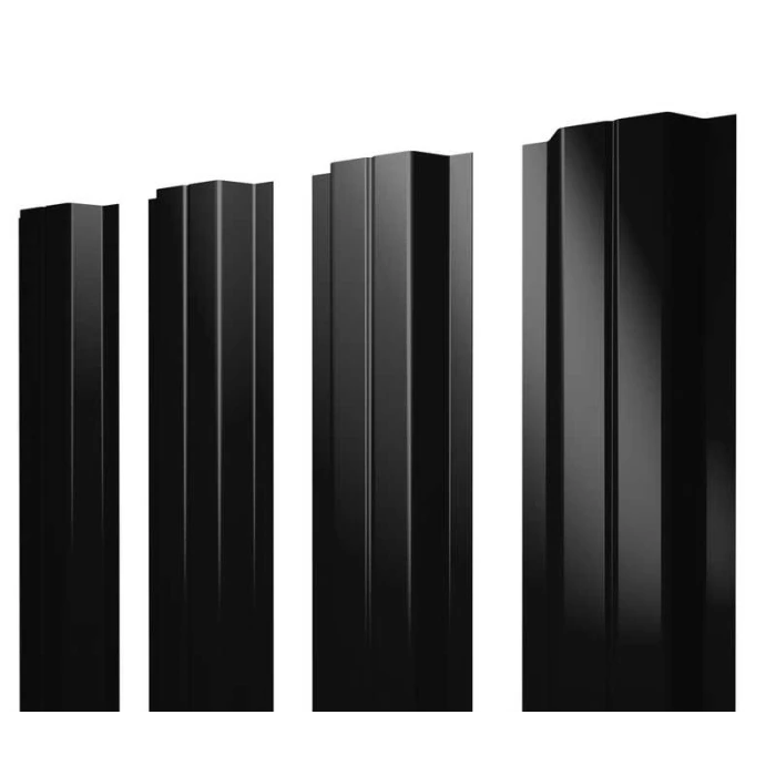 Штакетник П-образный А Grand Line 0,4 Полиэстер матовый - double RAL 9005 Черный
