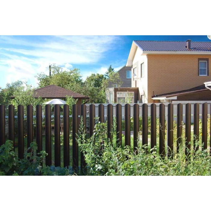 Штакетник П-образный А фигурный Grand Line 0,45 Полиэстер RAL 9006 Бело-Алюминиевый